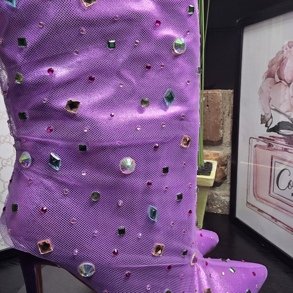 Azalea Wang Embellished Heeled Boots - Picture 6 of 7